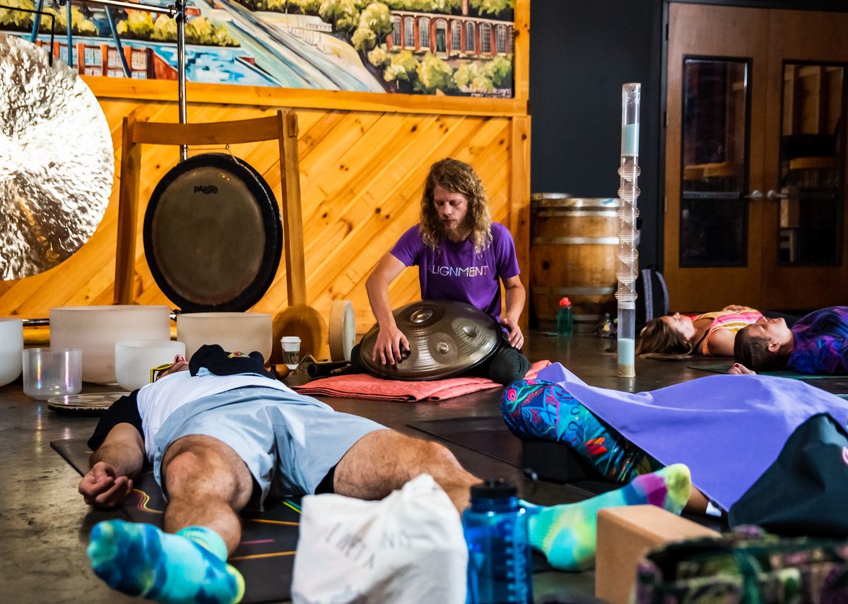 Austin playing the handpan