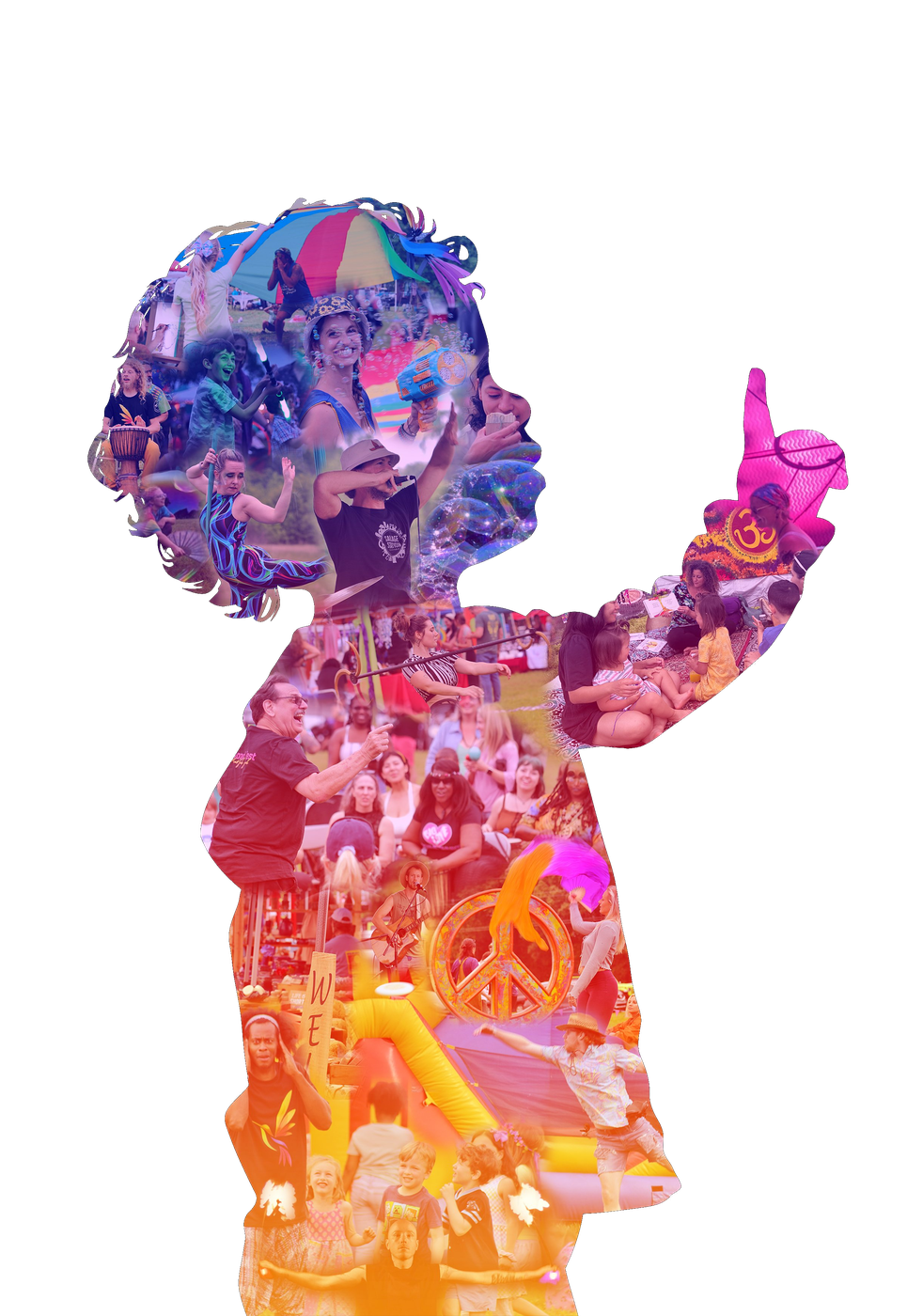 Feel Good Fest child silhouette collage