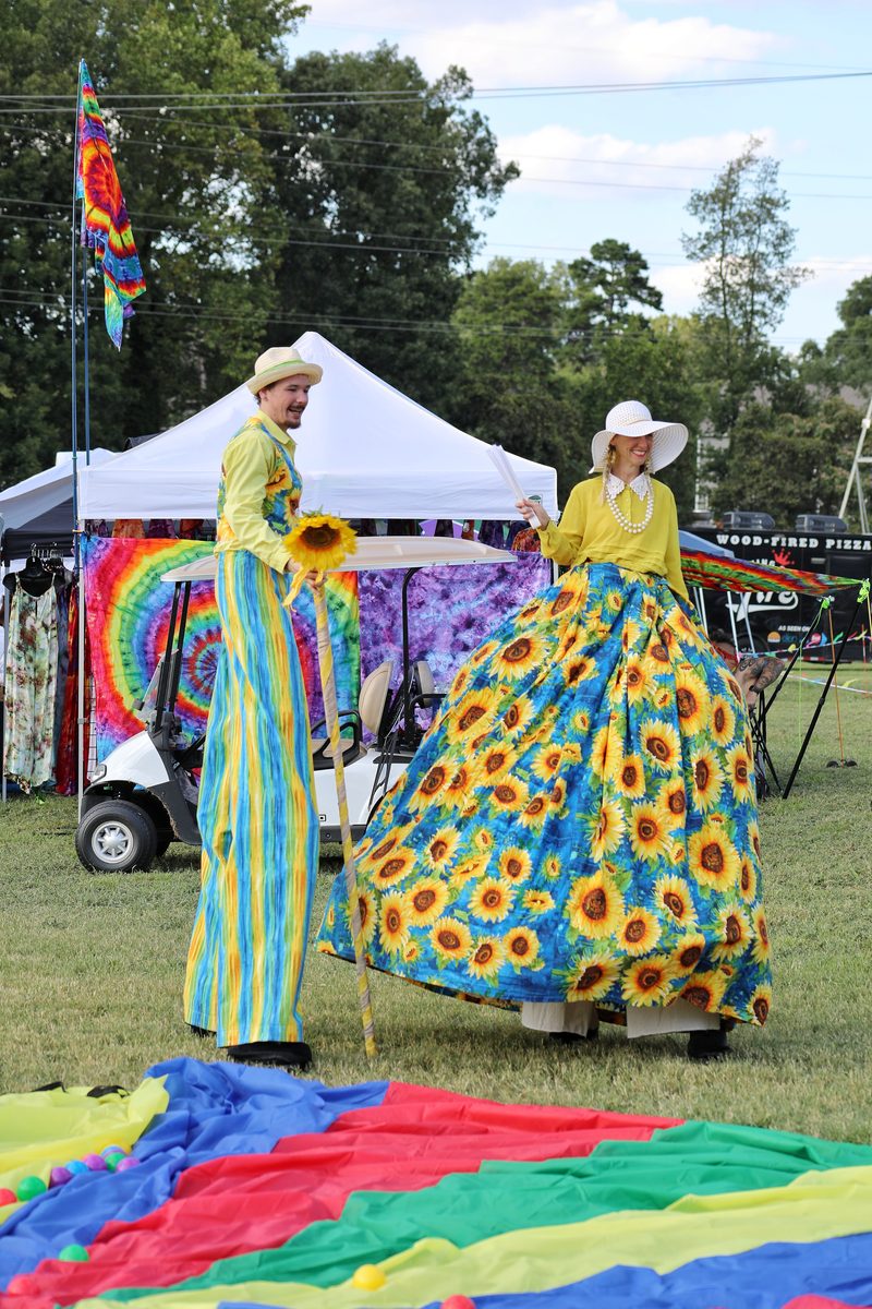 Stilt walkers at Feel Good Fest